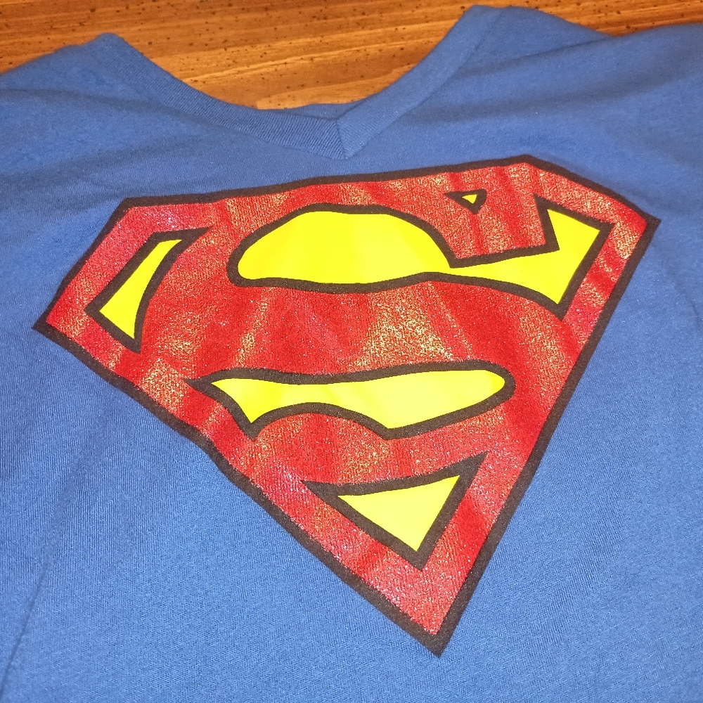 SUPERGIRL T-SHIRT WITH CAPE - Small // Cosplay Costume Tee Shirt DC Comics Hero - Picture 5 of 14